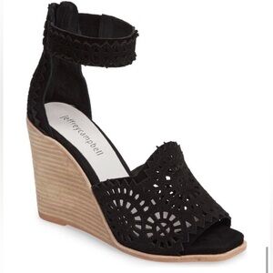 Jeffrey Campbell Women’s‎ Del Sol Suede Perforated Wedge Sandal Size 8.5